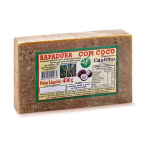 Rapadura com Coco Castilho (Pacote 400g