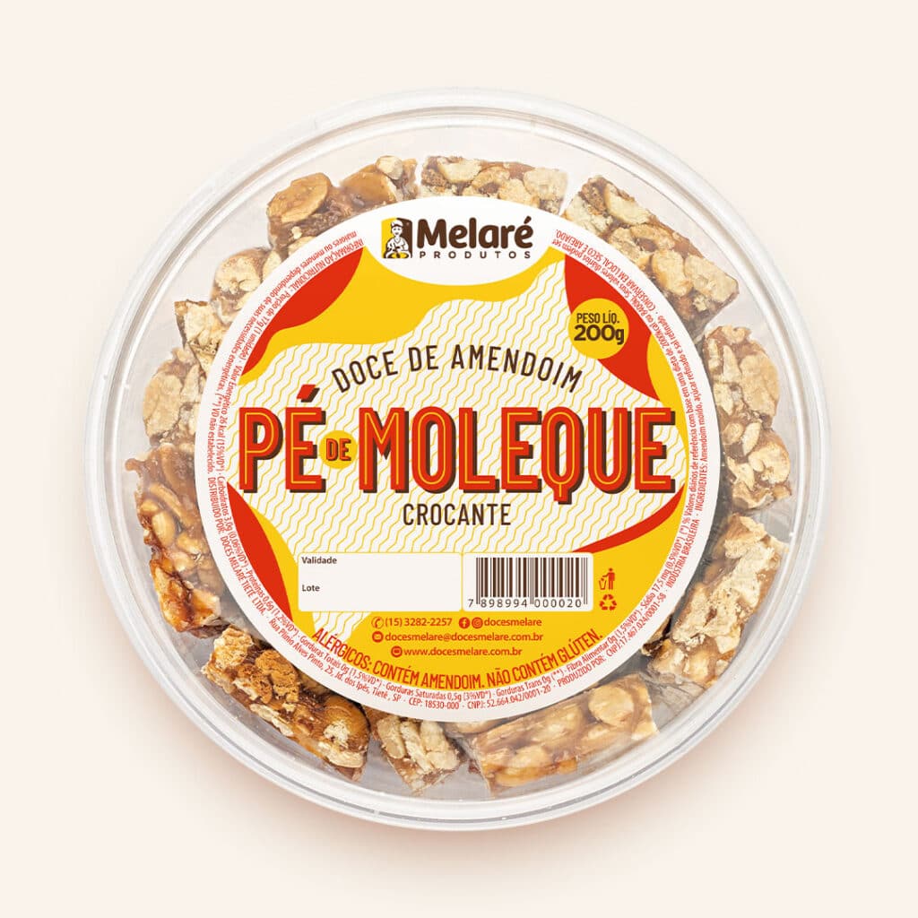 Pé de Moleque Crocante Melaré (Pote 200g) – Doces Melaré